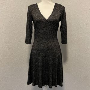 Trendyland Wrap Heather Gray Dress 3/4 Sleeve Cute M